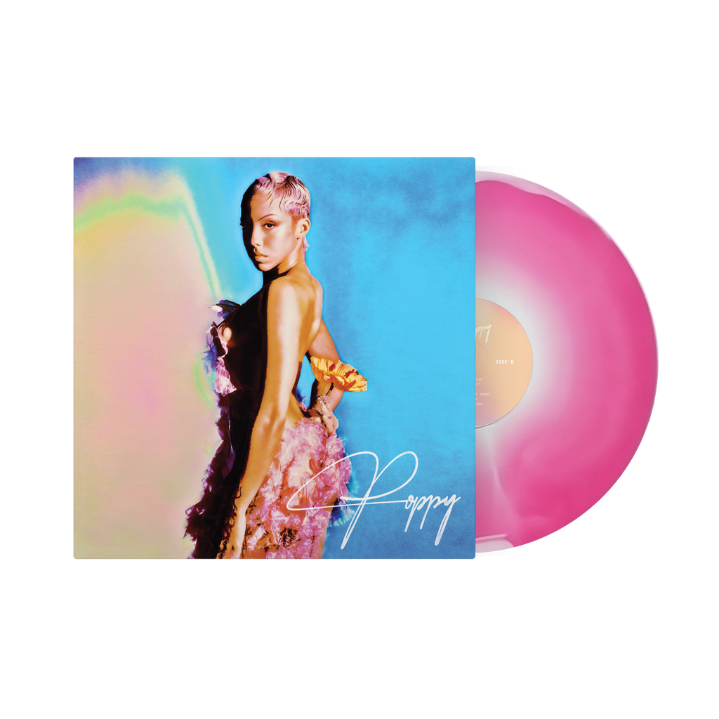 Poppy: Sunburst Pink and White Vinyl LP + Signed Artcard