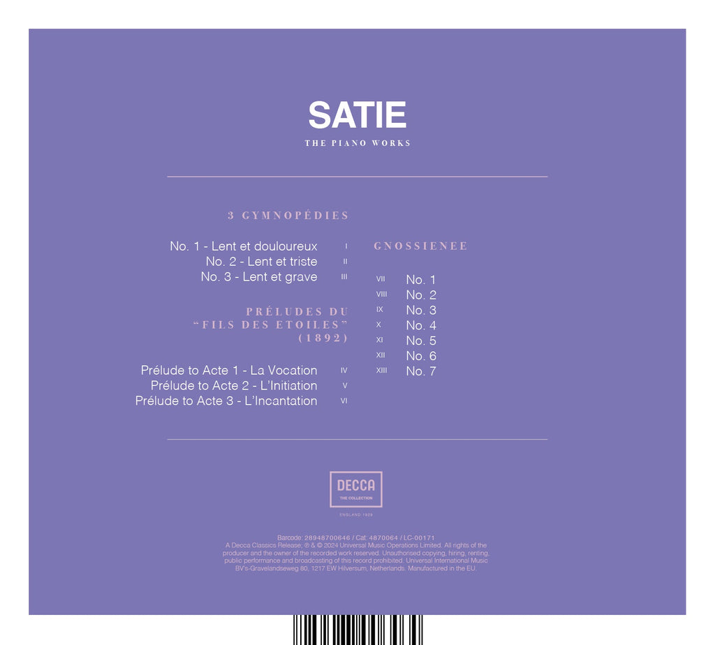 Satie – The Piano Works (Decca - The Collection): Vinyl LP
