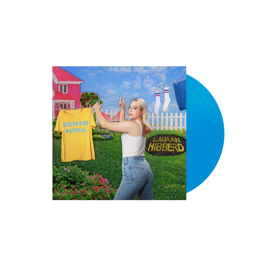girlfriend material: Sky Blue + Clear Vinyl LP, CD, T-Shirt + Signed Print