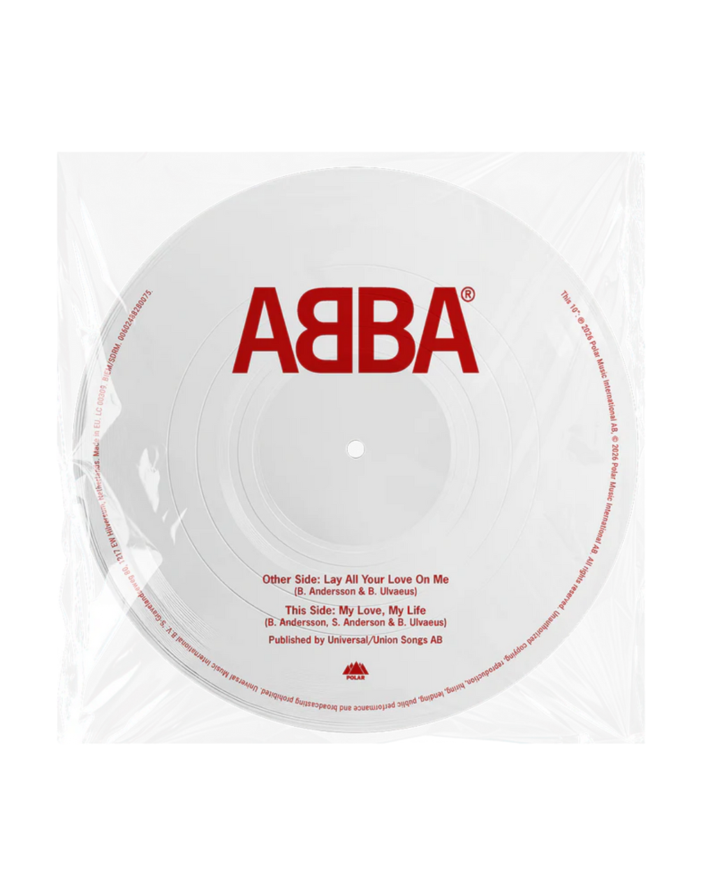 Lay All Your Love On Me / My Love, My Life: Picture Disc Valentine’s 10" Vinyl