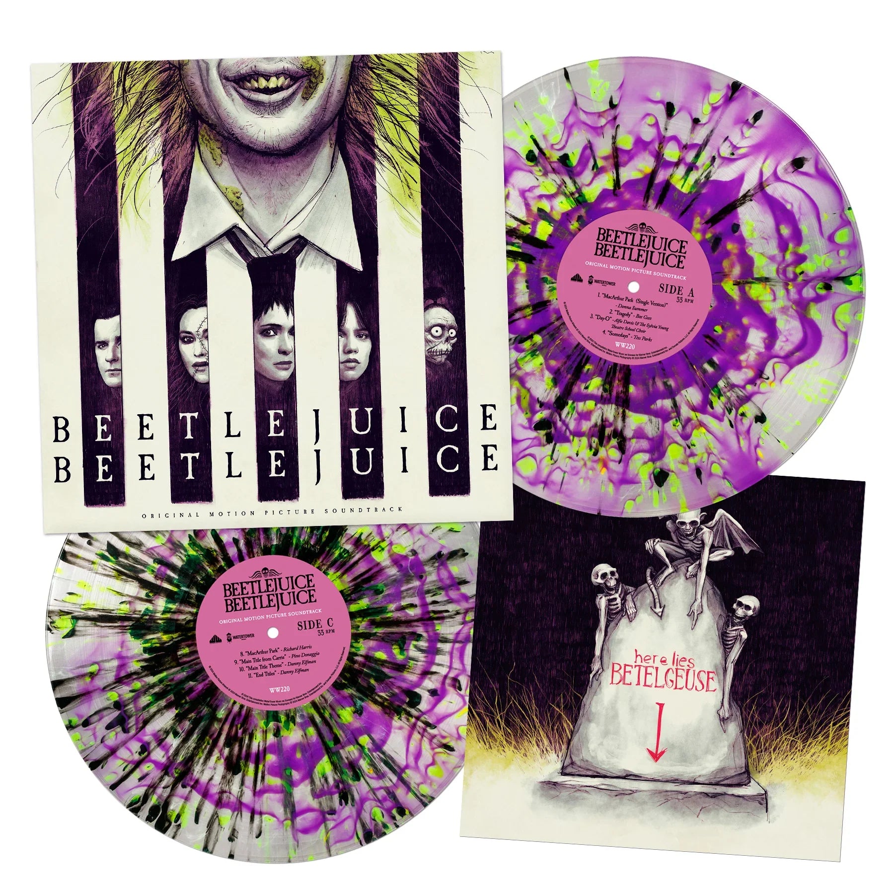 BEETLEJUICE BEETLEJUICE (OST): Limited Lime Green & Purple Hand Pour Coloured Vinyl 2LP