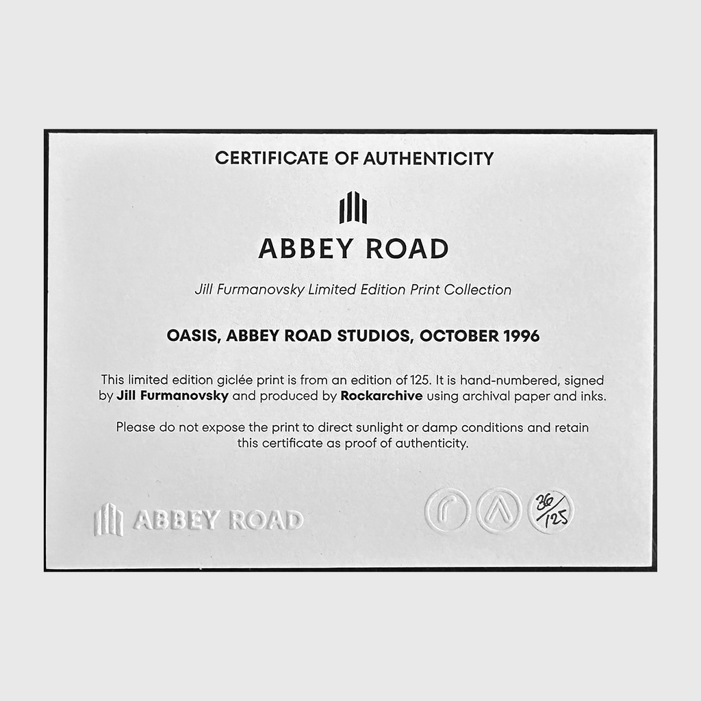 Oasis Noel Studio Two Limited Edition Print by Jill Furmanovsky