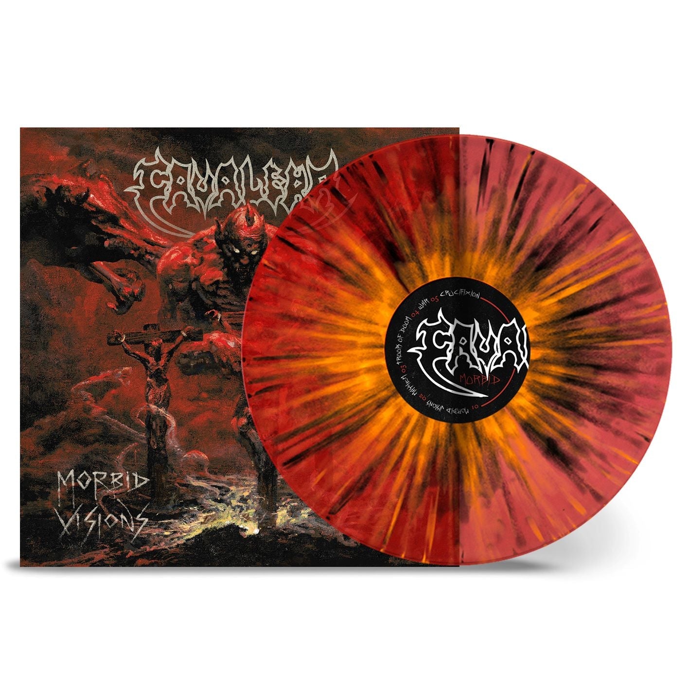 Morbid Vision: Trans Red Orange Black Splatter Vinyl LP