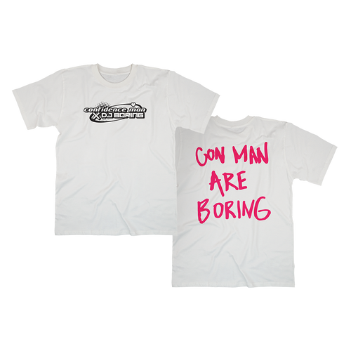 'Con Man Are Boring': T-Shirt, Poster + Sticker