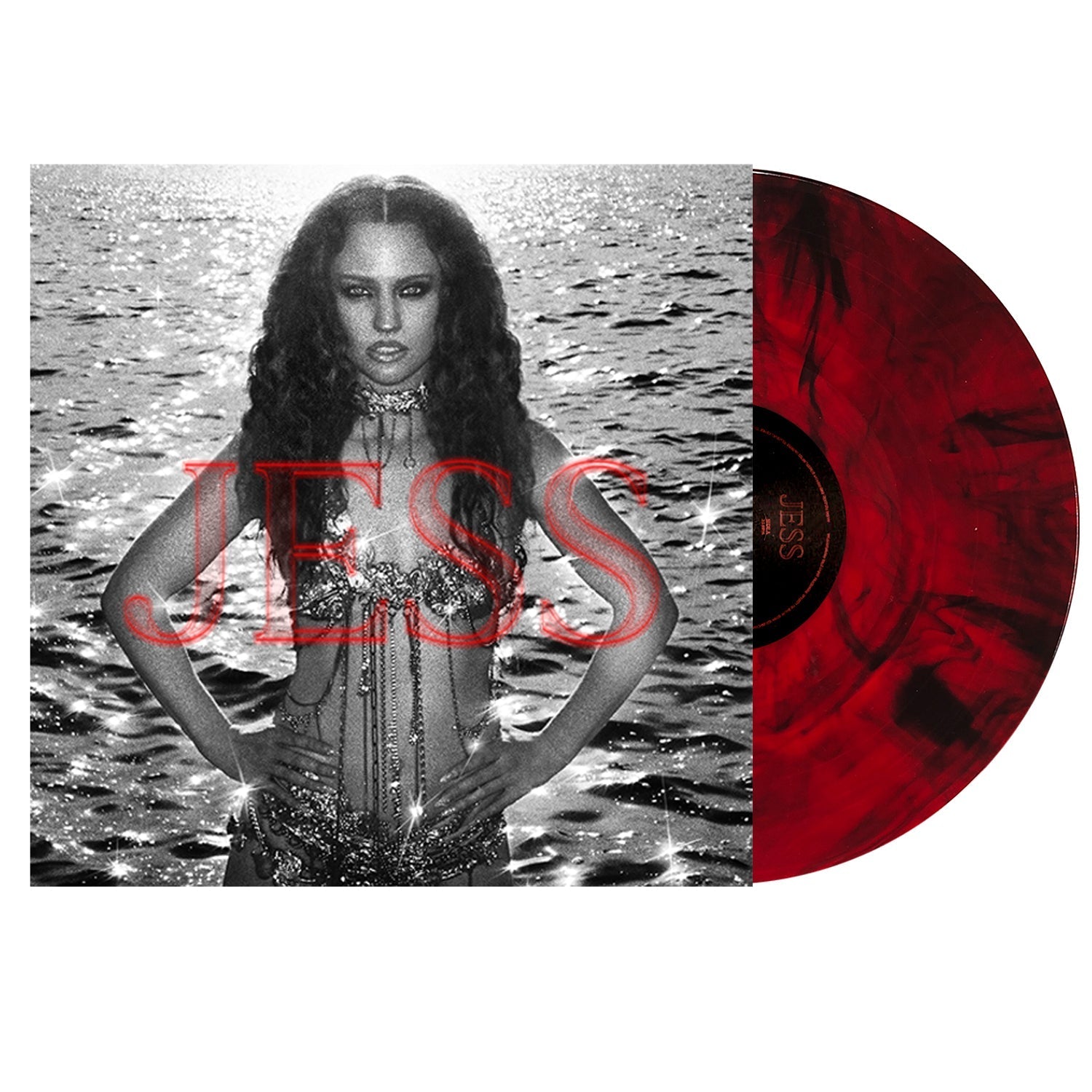 JESS: Signed Red & Black Marble Vinyl LP + T-Shirt