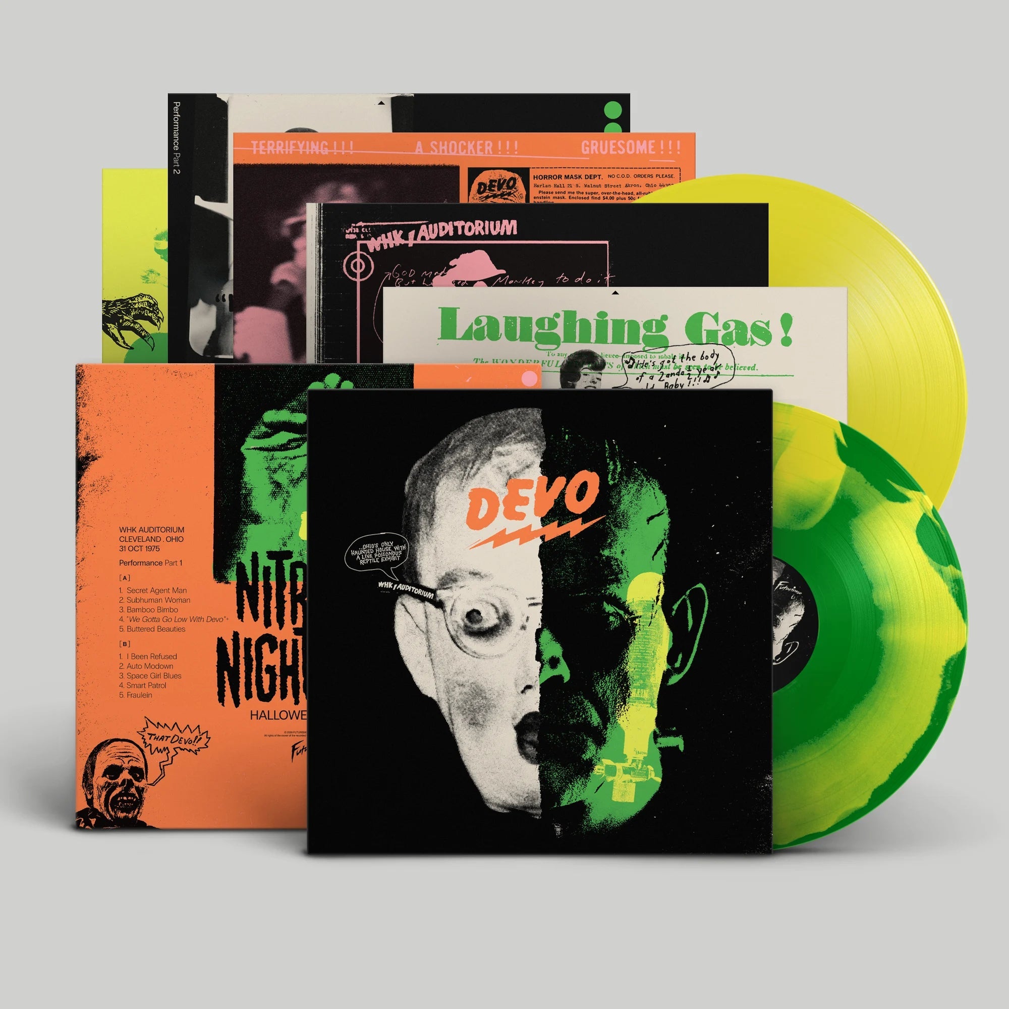 Nitrous Nightmare Halloween Live ‘75: 'Laughing Gas' Green-Lemon Inkspot + Lemon Vinyl 2LP