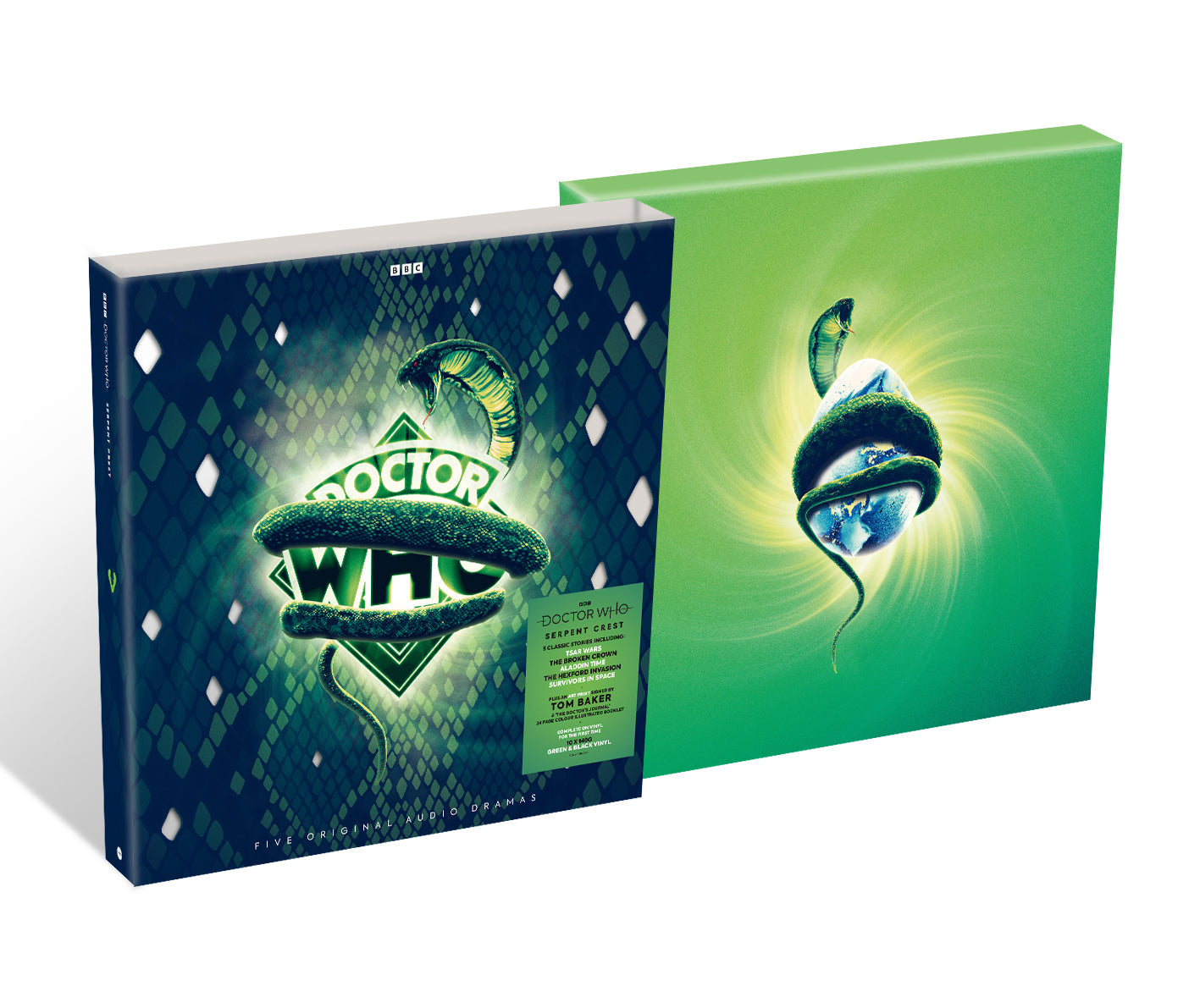 Doctor Who - Serpent Crest: Limited Green & Black Vinyl 10LP Box Set Tom Baker Signed Edition