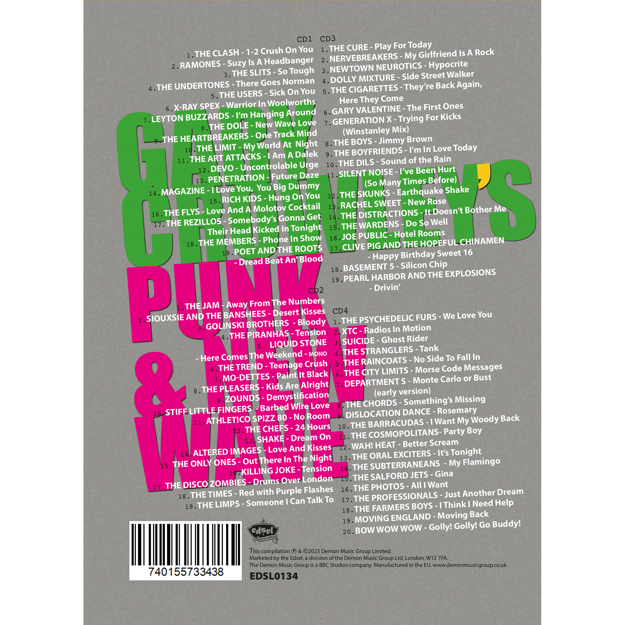 Gary Crowley's Punk and New Wave 2: 4CD Box Set