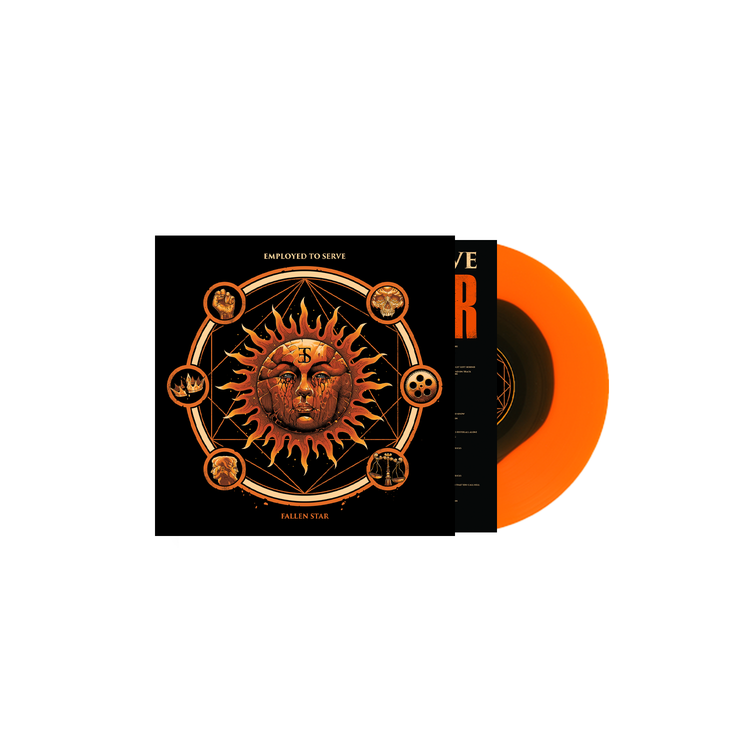 Fallen Star: Orange with Black Sun Burst Vinyl LP