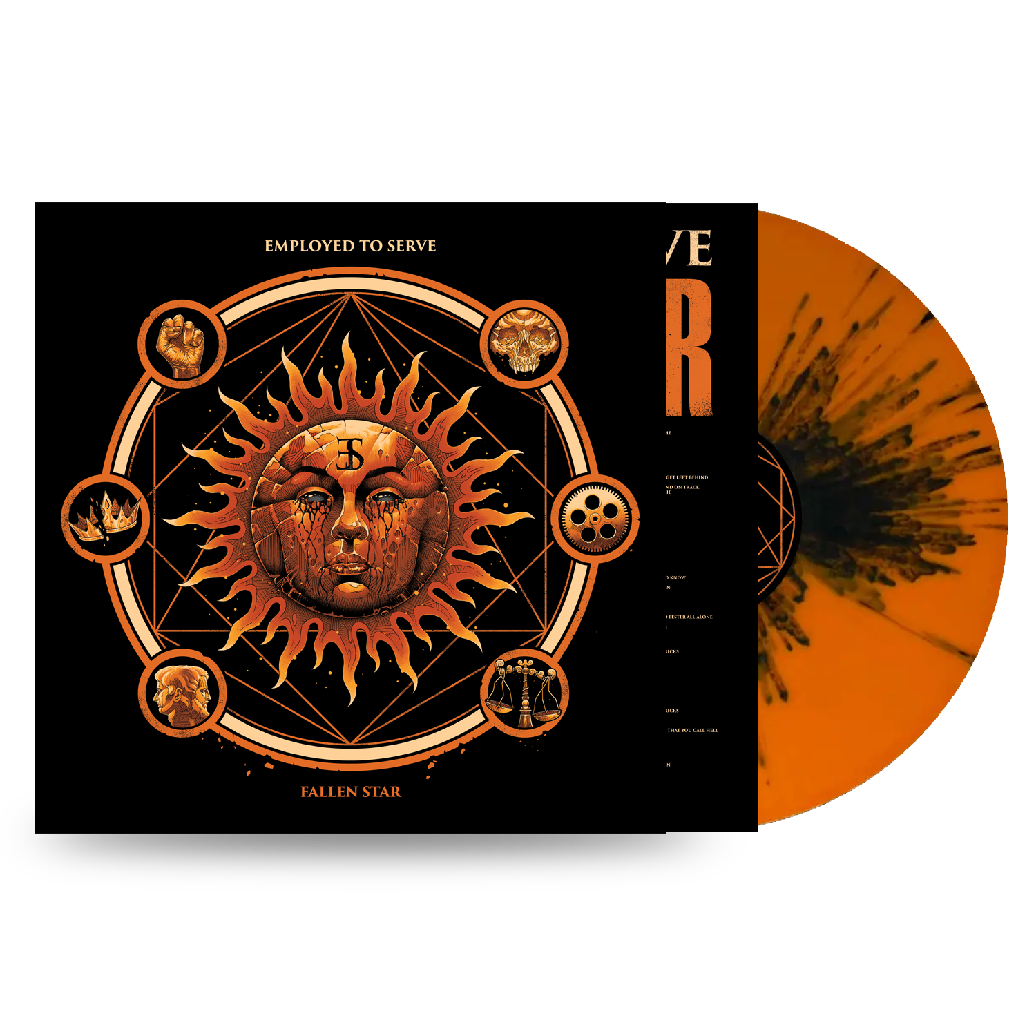 Fallen Star: Orange Base with Black Splatter Vinyl LP