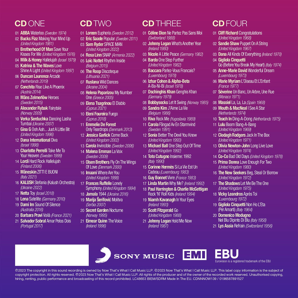 NOW That's What I Call Eurovision Song Contest (4CD Album)