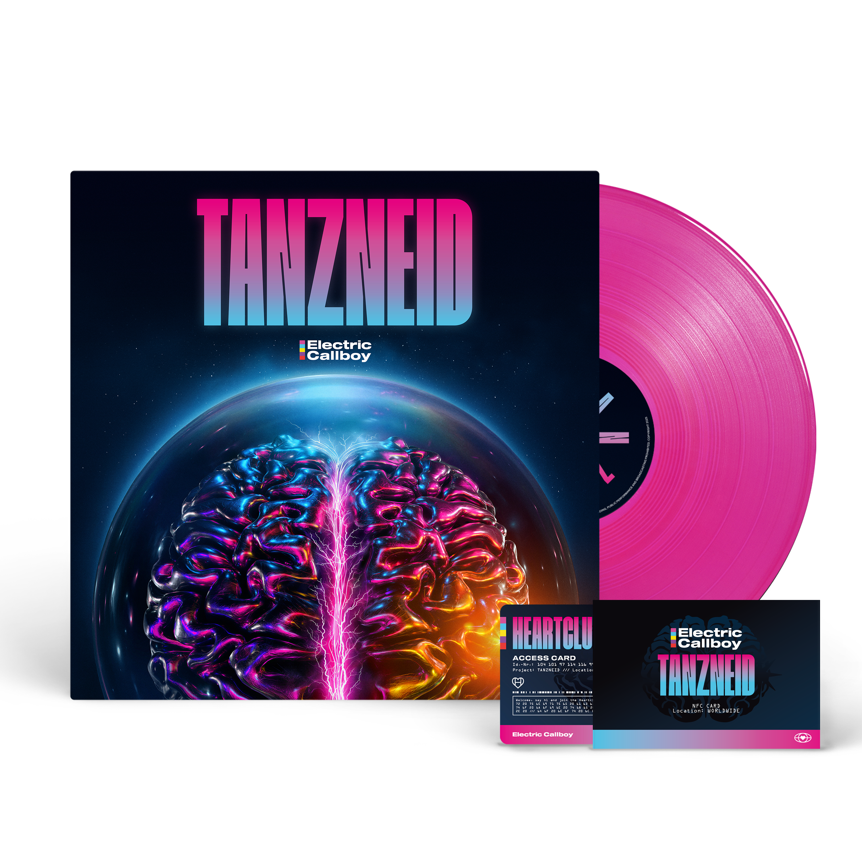 TANZNEID Ltd. Transparent Neon Pink LP & NFC-Fancard