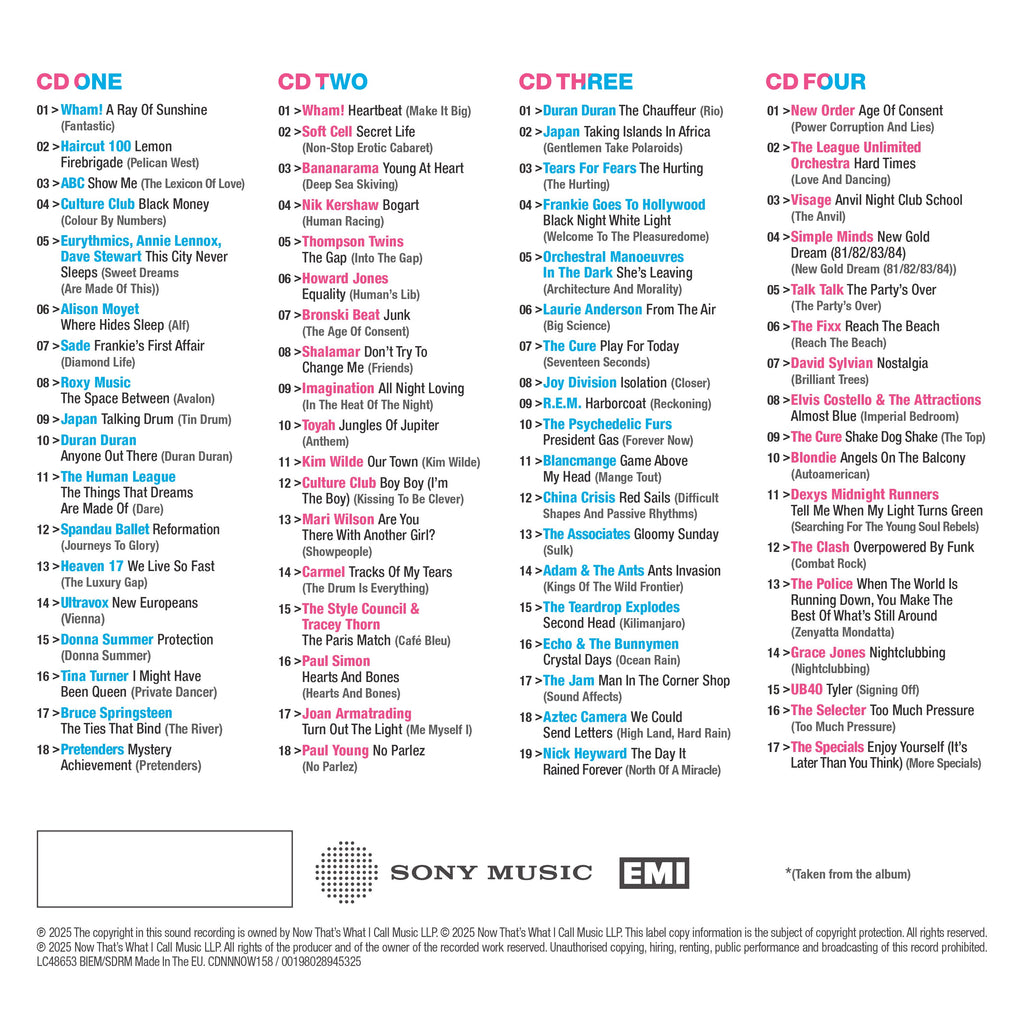 NOW That's What I Call An Era: The Albums - 1980-1984 (Special Edition 4CD)