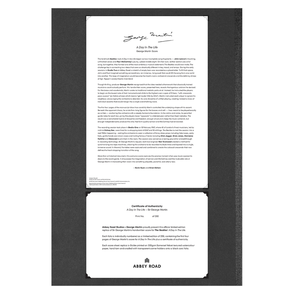 Abbey Road x George Martin - A Day In The Life Folio