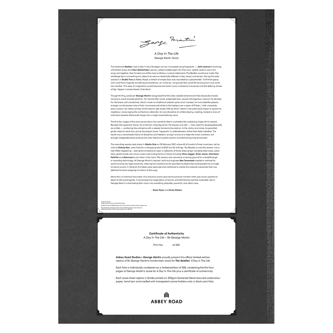 Abbey Road x George Martin - A Day In The Life Folio
