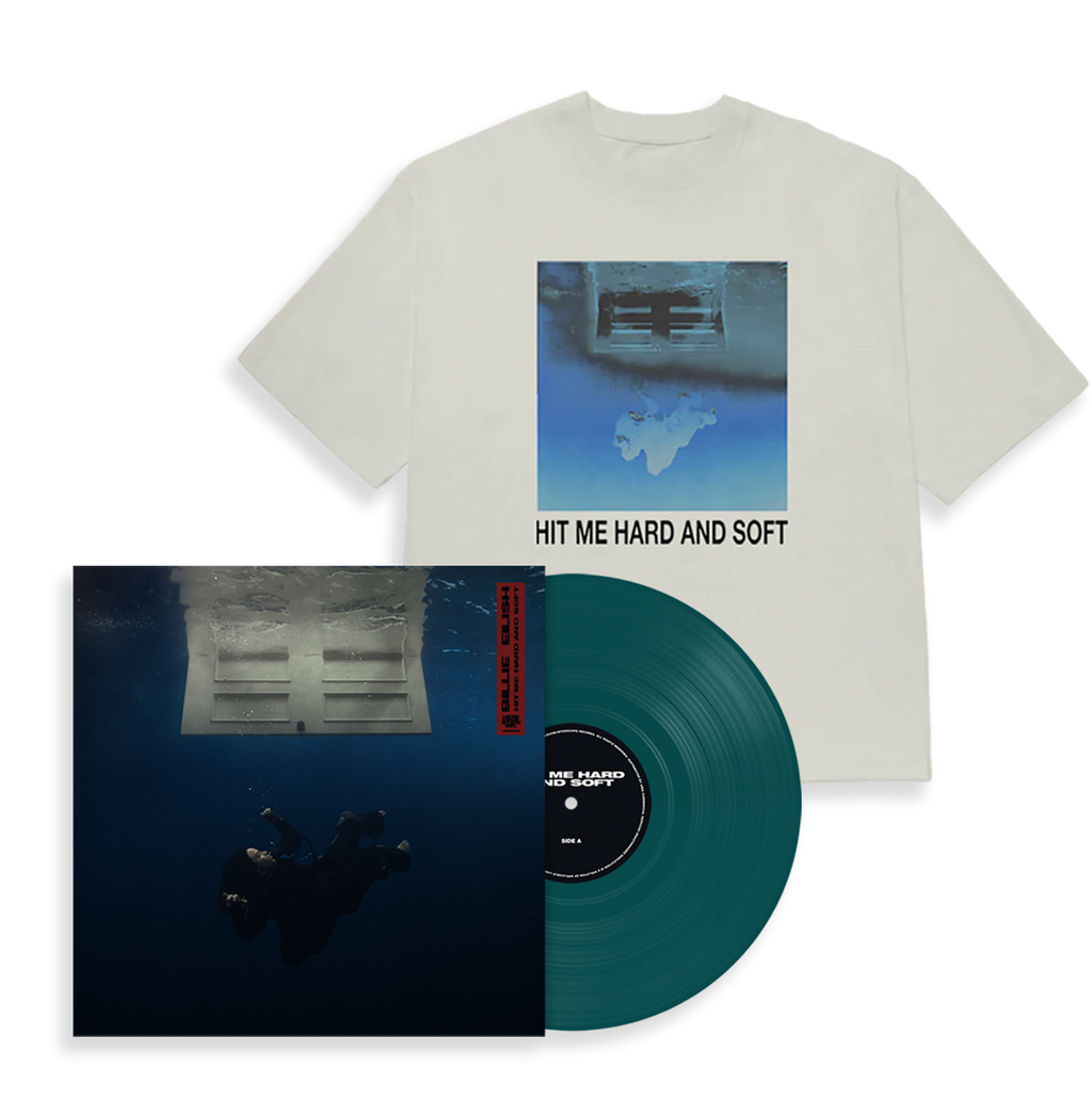 HIT ME HARD AND SOFT: Limited Sea Blue Vinyl LP + White Cover T-Shirt