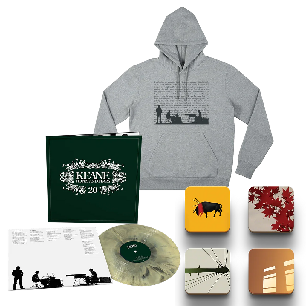 Hopes and Fears (20th Anniversary): Limited 'Galaxy Effect' Vinyl LP, Coaster Set + Somewhere Only We Know Lyric Hoodie
