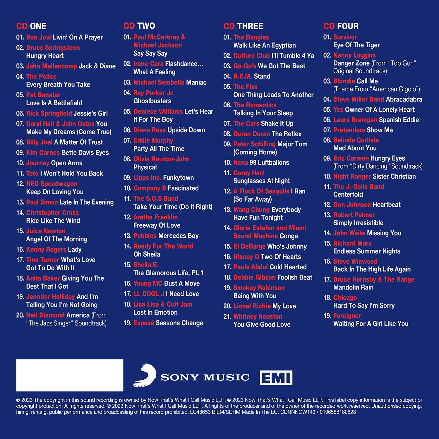 NOW That's What I Call USA: The 80s (4CD)