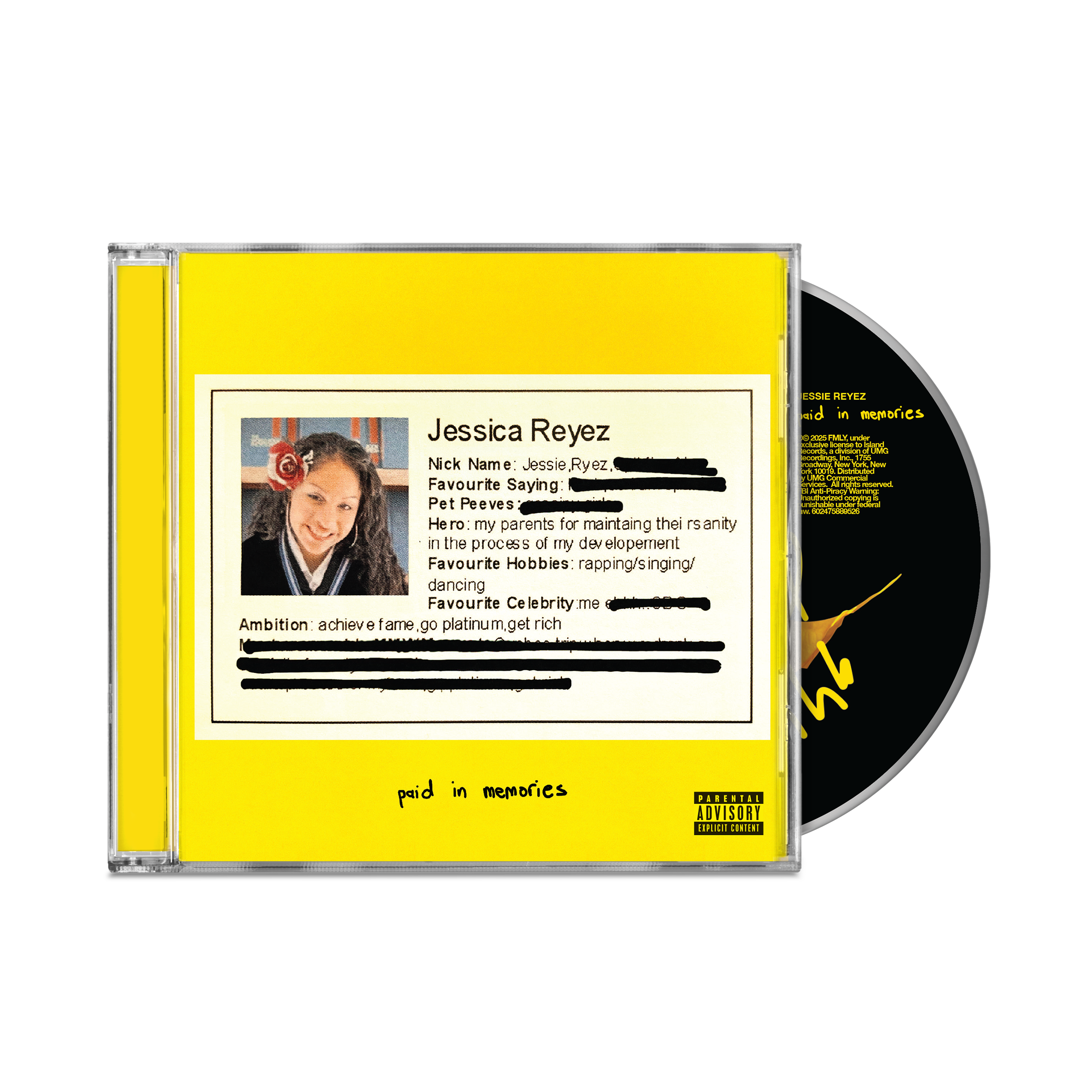 Paid In Memories Standard CD