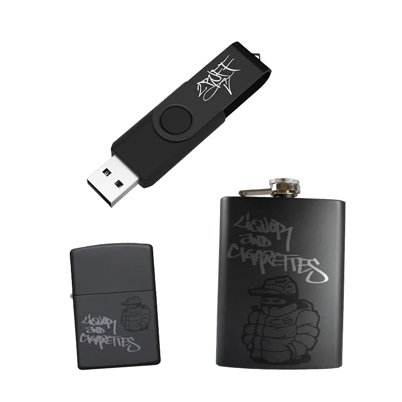 2 Ruff, Vol. 1: USB, Hip Flask + Lighter
