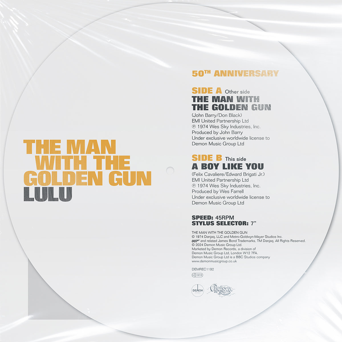 James Bond - The Man With The Golden Gun: Picture Disc Vinyl 12" Single [RSD24]