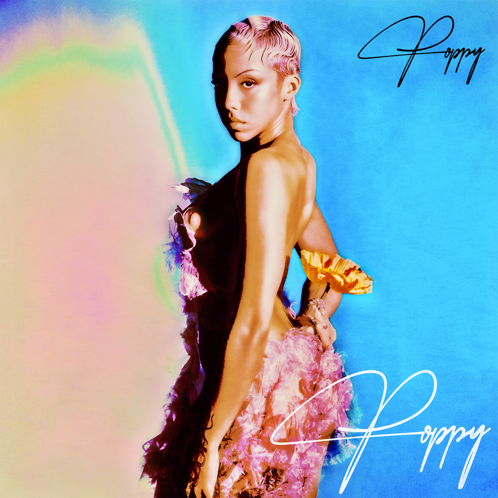 Poppy: Sunburst Pink and White Vinyl LP + Signed Artcard