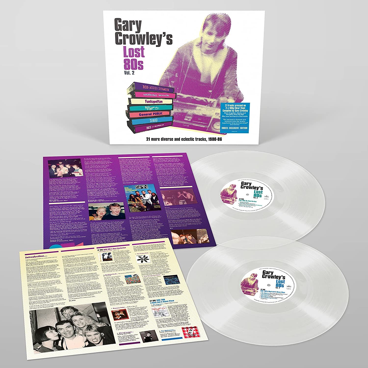 Gary Crowley - Lost 80s 2: Limited Clear Vinyl 2LP