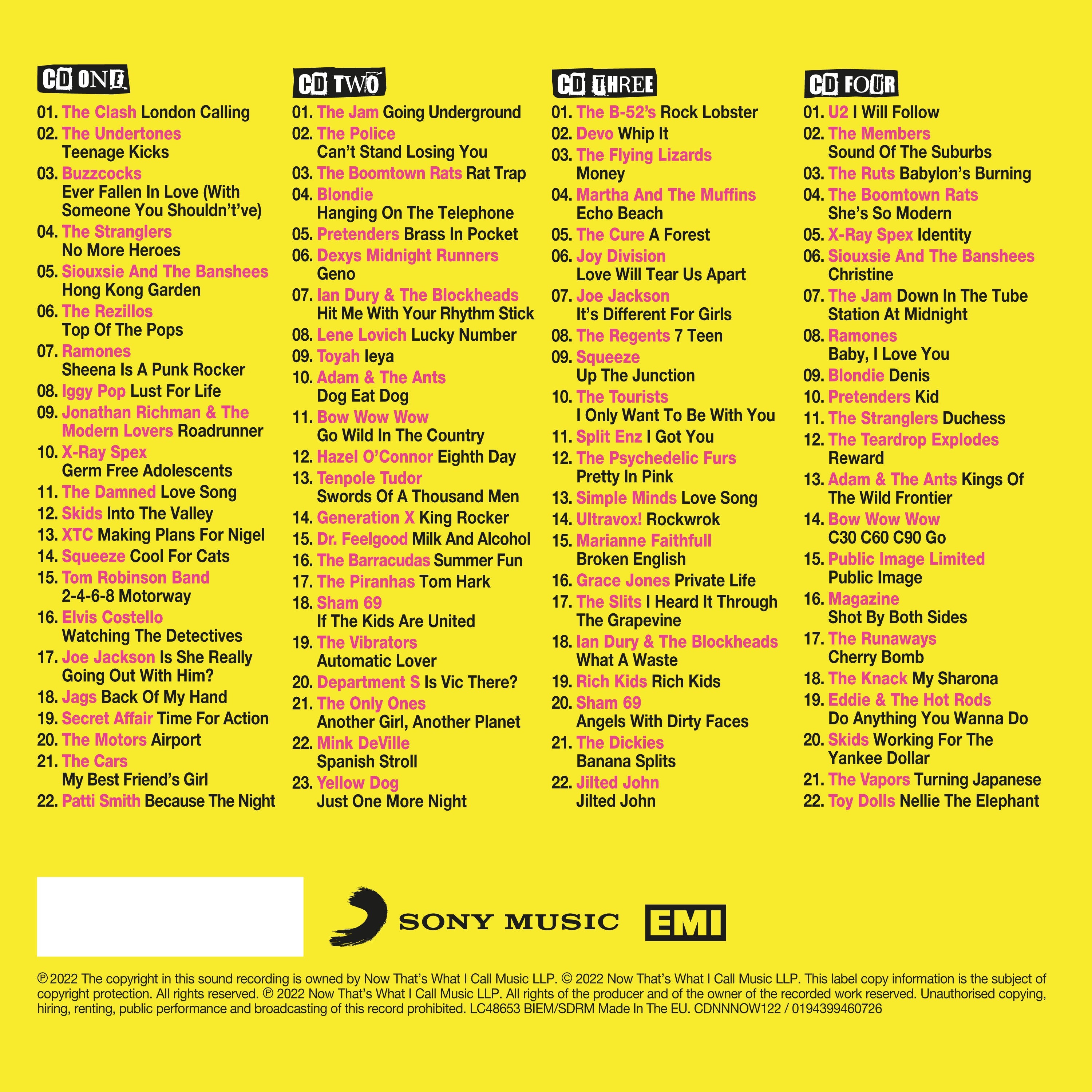 NOW That’s What I Call Punk & New Wave: 4CD