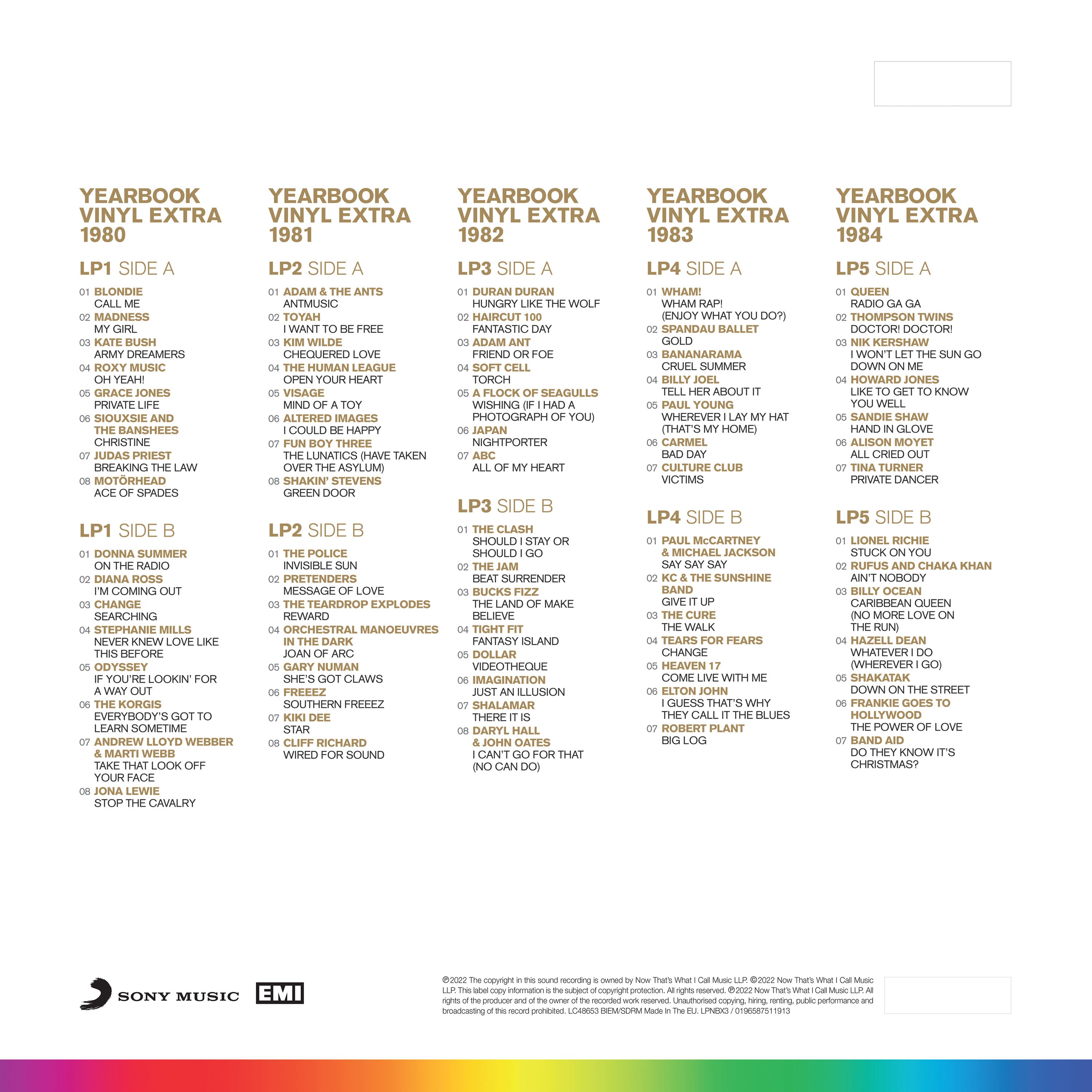 NOW - Yearbook 1980 - 1984: Vinyl Extra (5LP Boxset)