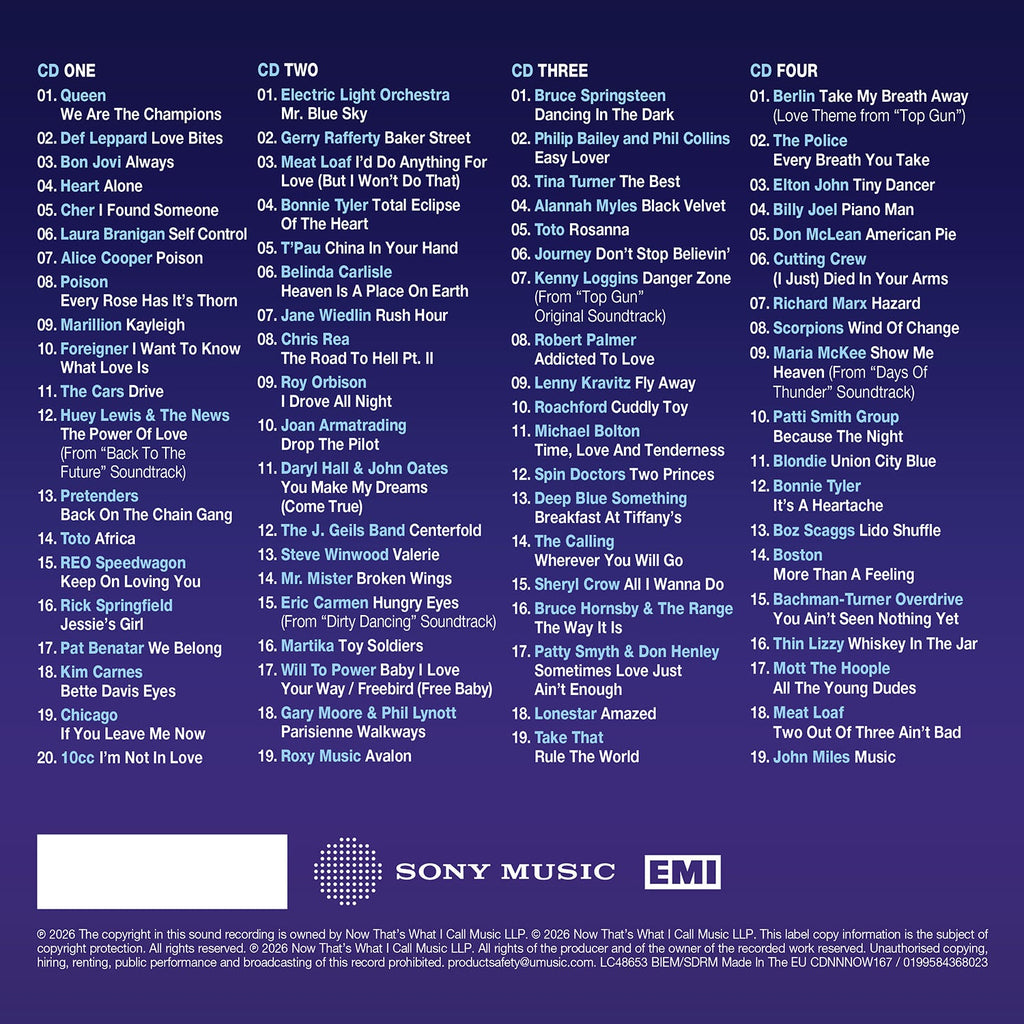 NOW That's What I Call Soft Rock & Power Pop Anthems (4CD)