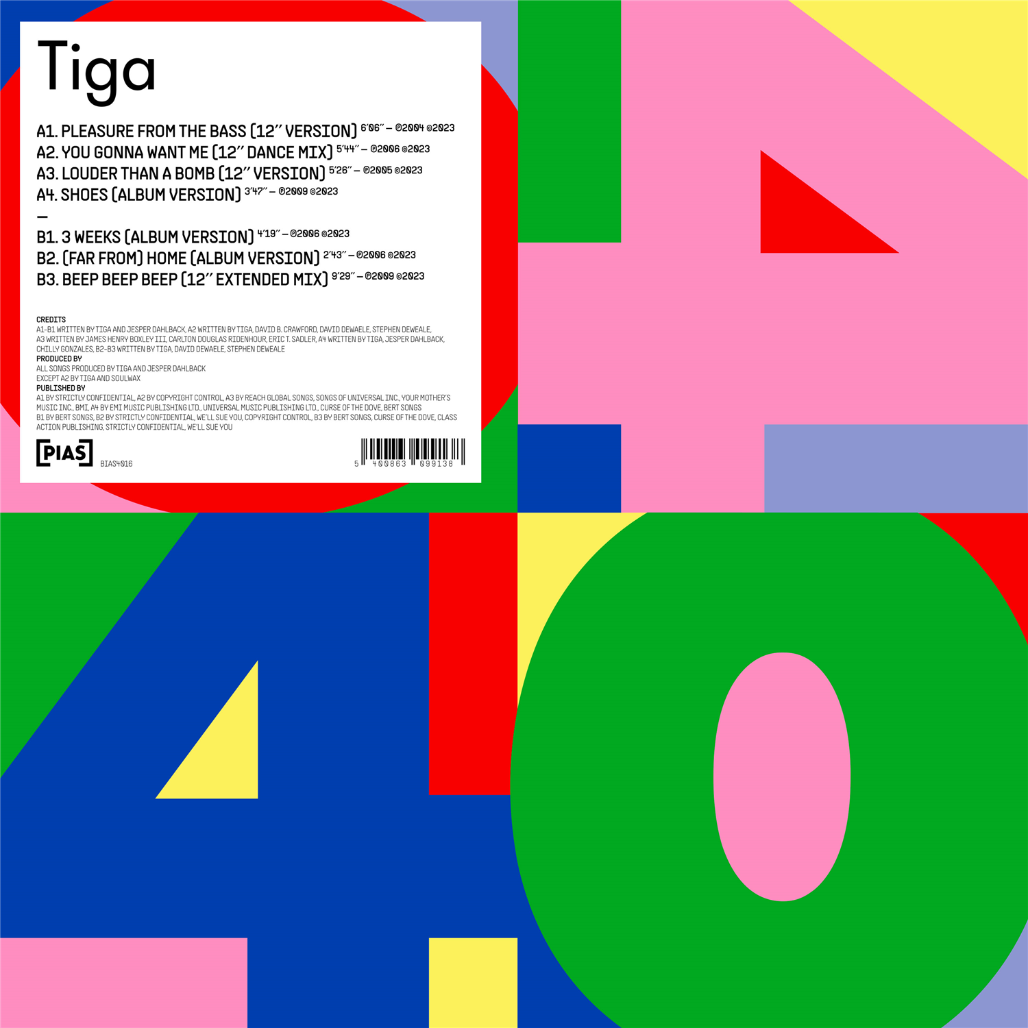[PIAS] 40 (Tiga): 12" Vinyl EP