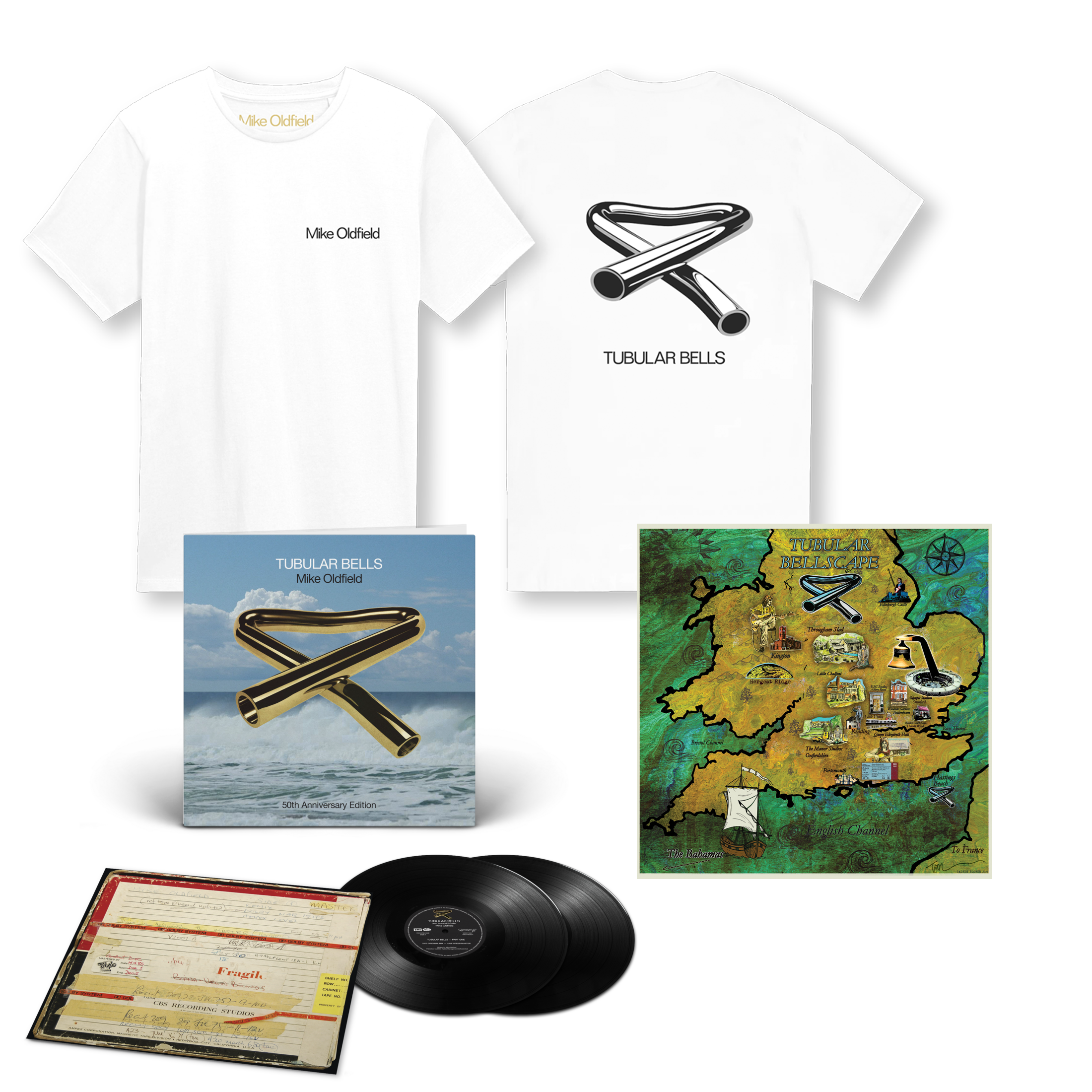Tubular Bells (50th Anniversary Edition): Vinyl 2LP, Official Tubular Bellscape Print + Classic T-Shirt
