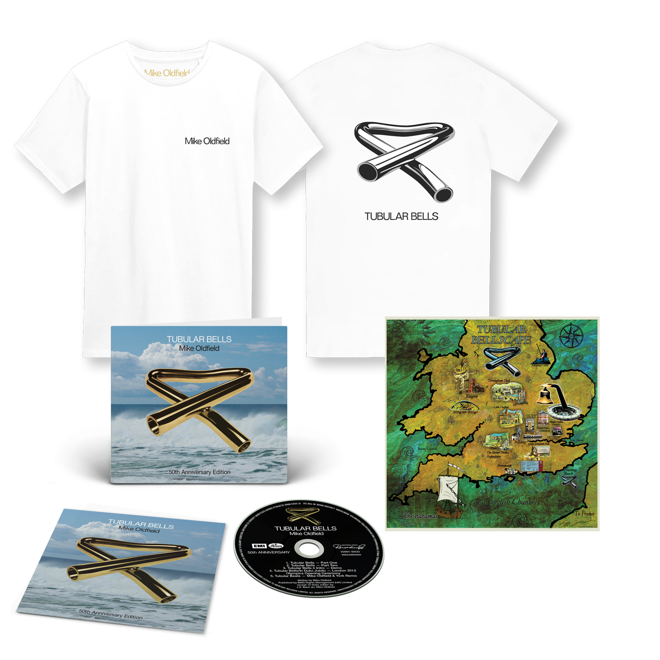 Tubular Bells (50th Anniversary Edition): CD, Official Tubular Bellscape Print + Classic T-Shirt