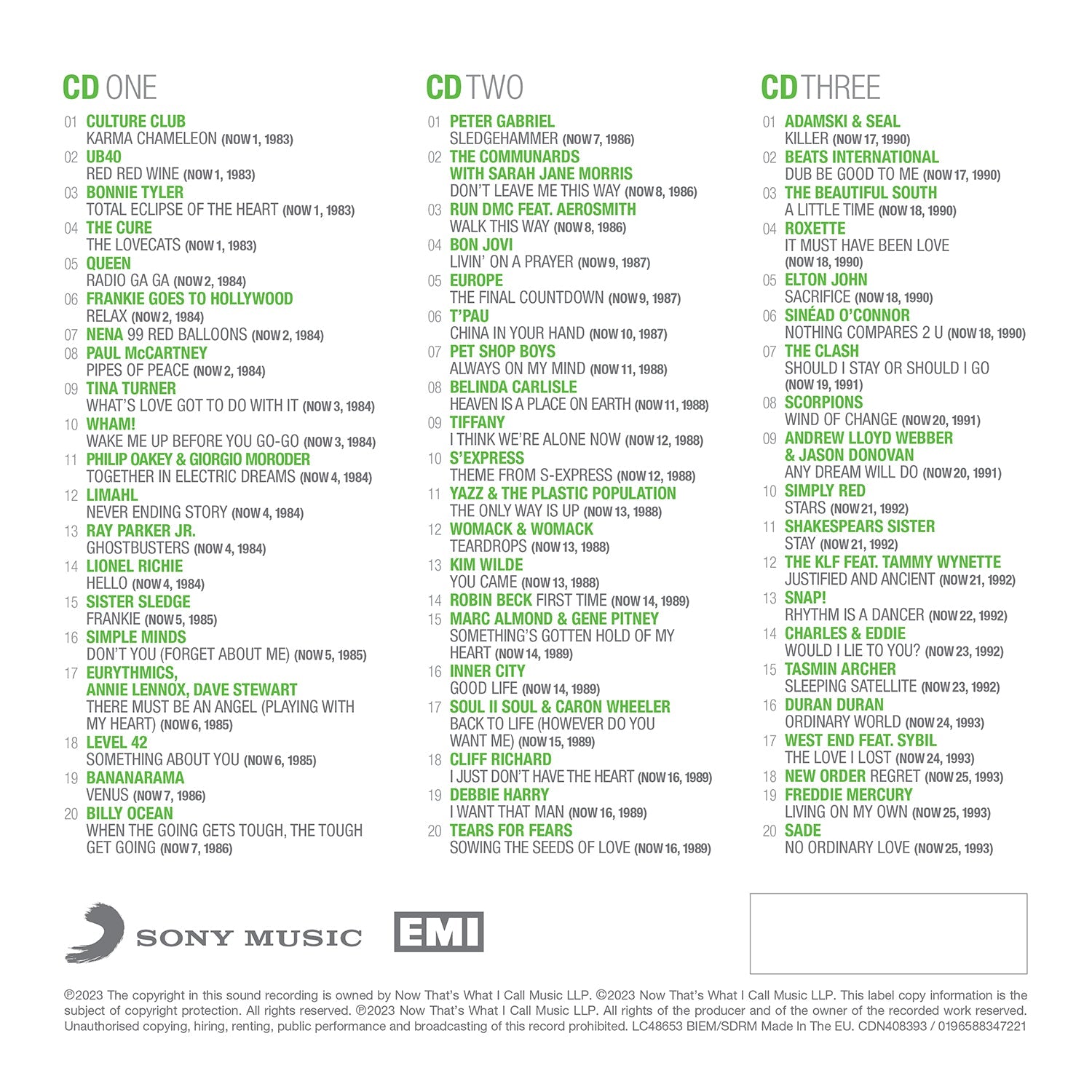 NOW That's What I Call 40 Years: Volume 1 - 1983-1993 (3CD)