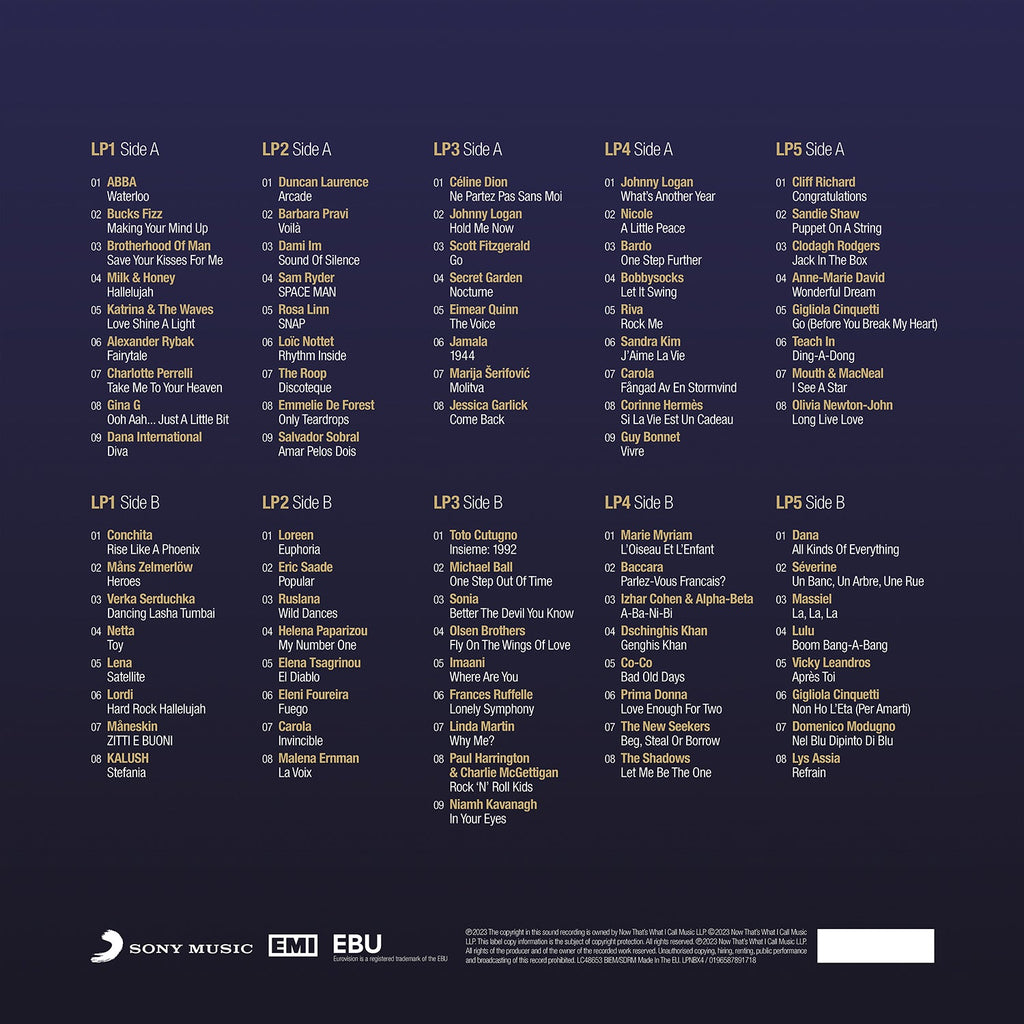 NOW That's What I Call Eurovision Song Contest (5LP)