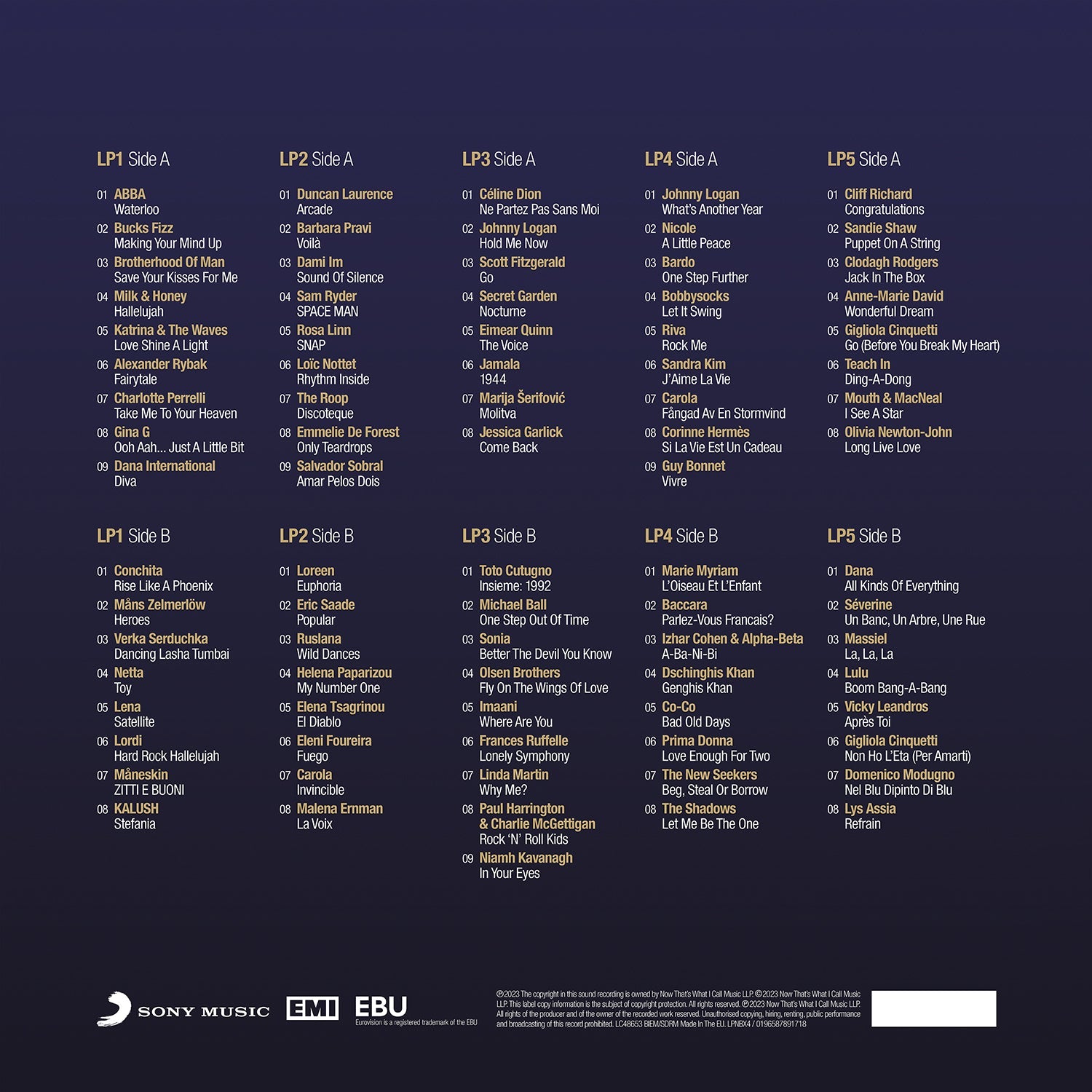 NOW That's What I Call Eurovision Song Contest (5LP)