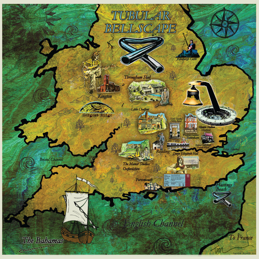 Tubular Bells (50th Anniversary Edition): Vinyl 2LP, Official Tubular Bellscape Print + Classic T-Shirt