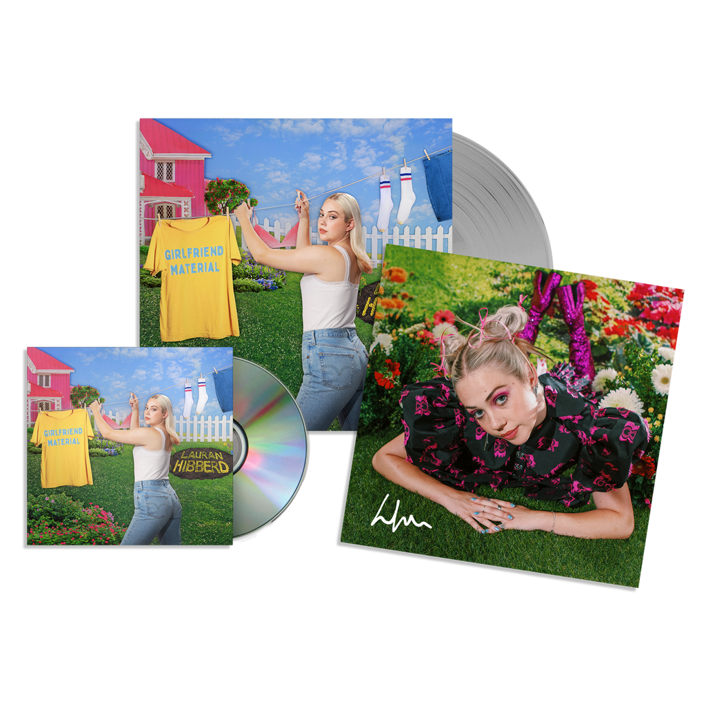 girlfriend material: Clear Vinyl LP, CD + Signed Print