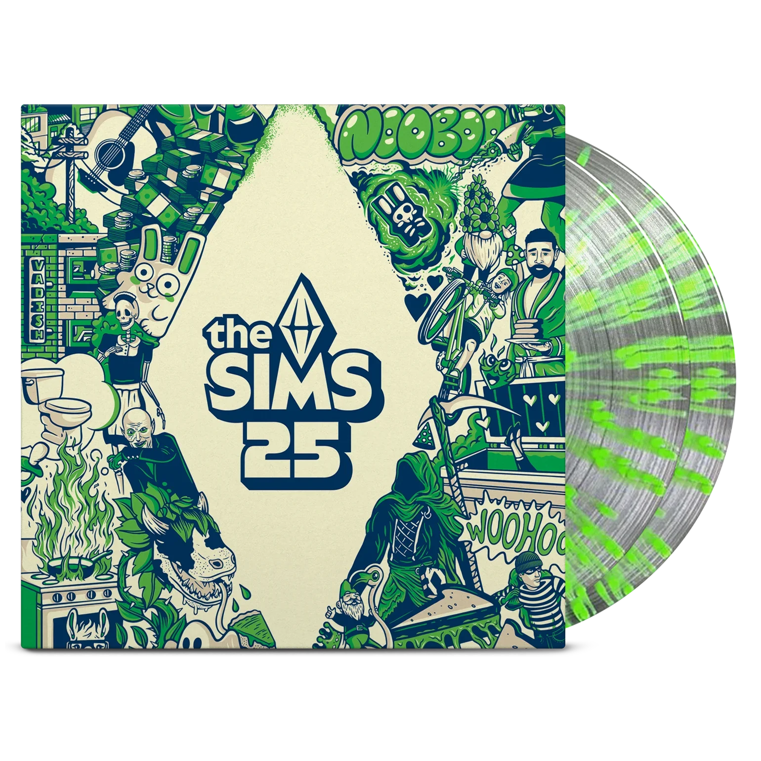 The Sims (25th Soundtrack) Limited Edition Clear & Neon Splatter Vinyl 2LP