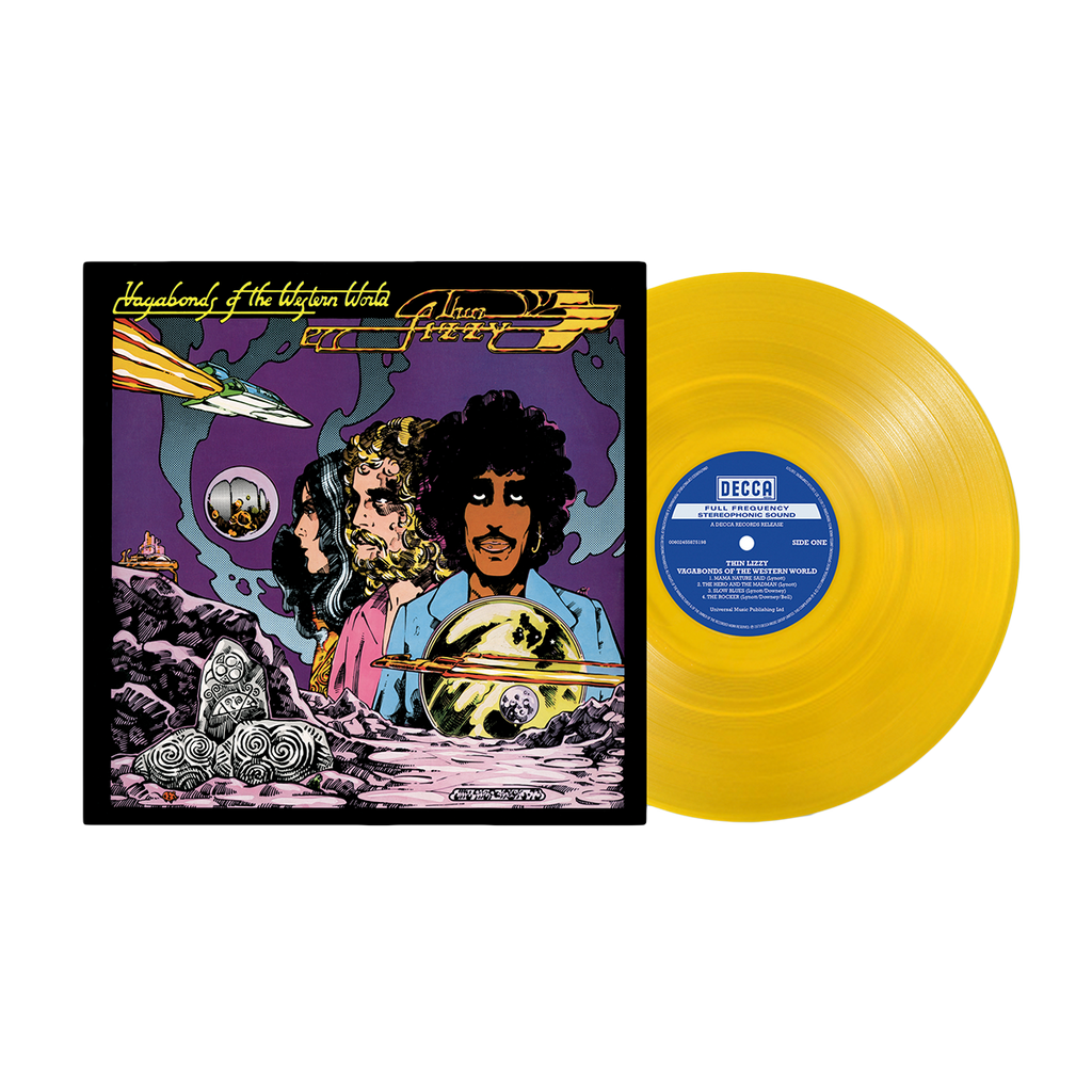 Vagabonds of the Western World: Limited Yellow Vinyl LP, Exclusive Artcard (Signed by Eric Bell) + Jim Fitzpatrick Poster Set