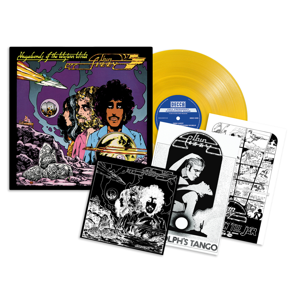 Vagabonds of the Western World: Limited Yellow Vinyl LP, Exclusive Artcard (Signed by Eric Bell) + Jim Fitzpatrick Poster Set