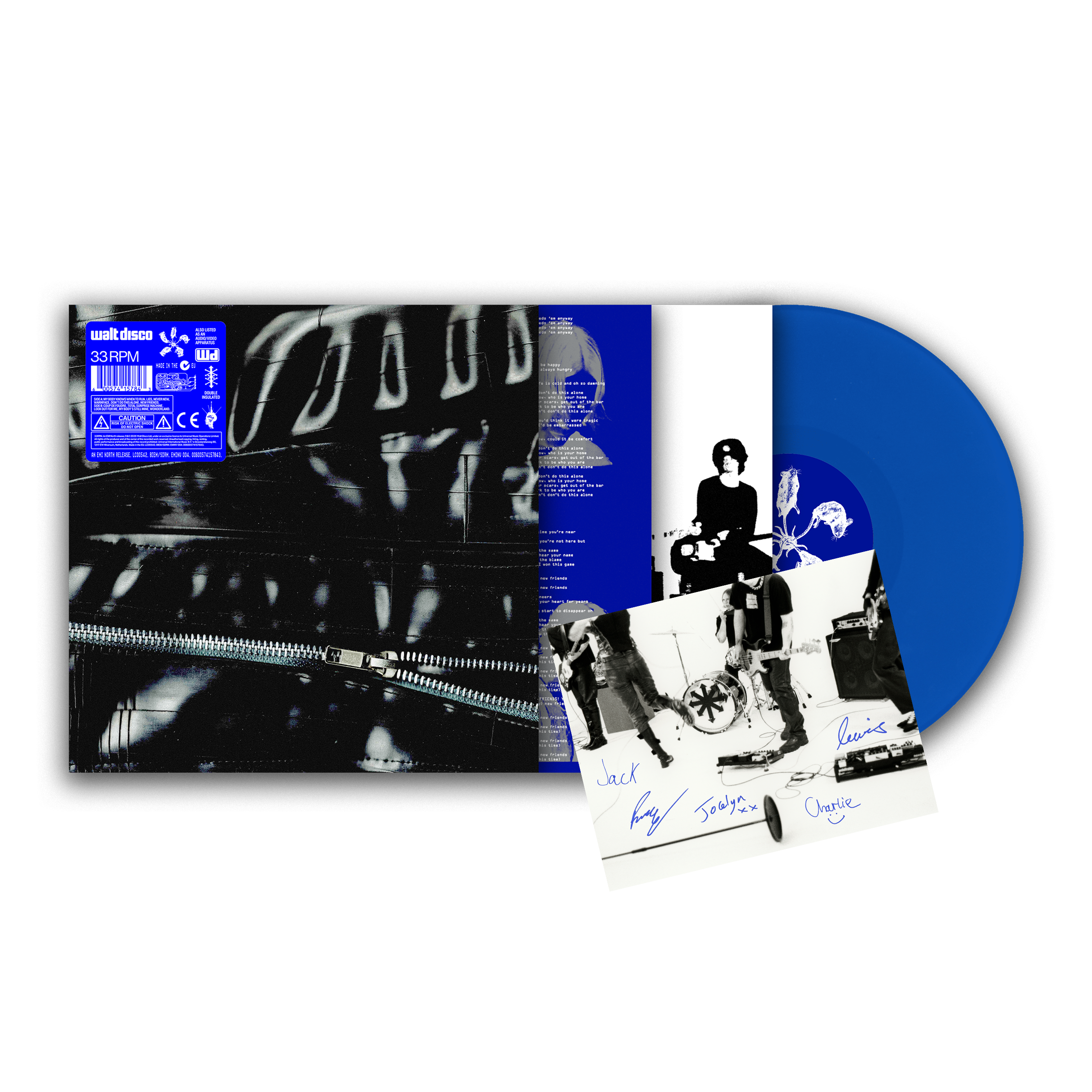 walt disco - 'Blue Screen' LP & Signed Art Card